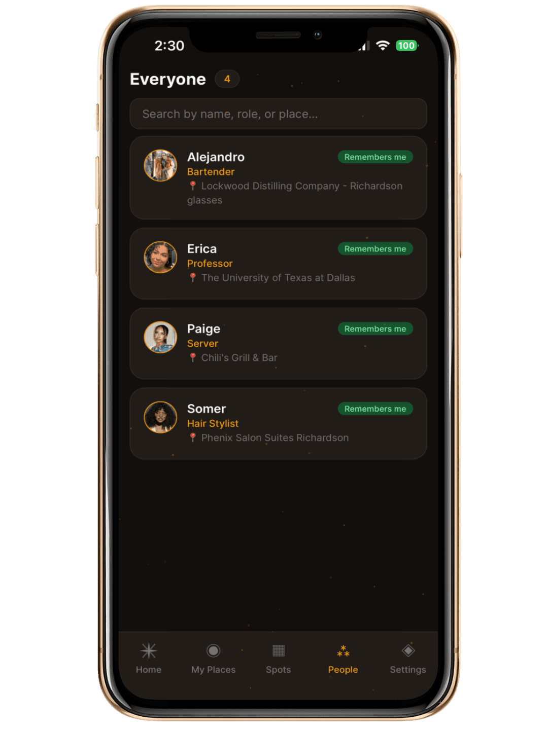 People screen
